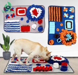 7450cm Pet Dog Puzzle Toys Slow Feeding Food Mat Training Foraging Sniffing Mat Funny Cat Toys Snuffelmat Feeder Soft Pad C10044066308