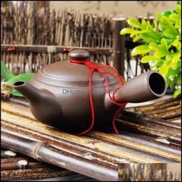 Teapots Teapots Teaware Kitchen Dining Bar Home Garden 100Ml Yixing Handmade Chinese Tea Set Pot Kung Fu Pots Kettle Teapot Purple Sands C