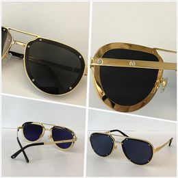 Vintage Brand Designer Sunglasses For Men Women Luxury Retro Rimless Frame Eyewear Gold Shape Top Quality Glasses Uv 400 Lens 0194244w