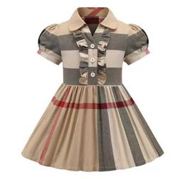 Ragazze Dress per bambini Baby College Scapa per camicia a maniche corte a maniche corte per bambini Casual designer abbigliamento per bambini abiti per bambini 2241647