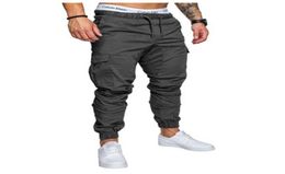 Fashion Trend Autumn Men Pants Hip Hop Harem Joggers New Male Trousers Mens Solid Multipocket Cargo Pant Skinny Fit Sweatpants5319133