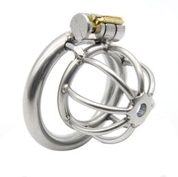 NEW Super Small Male Bondage Chastity belt Stainless Steel Adult Cock Cage BDSM Sex Toys Chastity Device Short Cage5774482