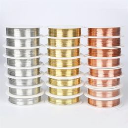 0 2 0 3 0 4 0 5 0 6 0 8mm 10Roll Alloy Cord Silver Gold Colour Craft Beads Rope Copper Wires Beading Wire For DIY Jewelry258h