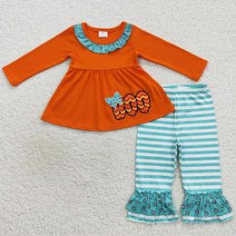 Clothing Sets Wholesale Halloween Baby Girl Clothes Cotton Embroidery Boutique Kids Sibling Boys Fashion Toddler Girls