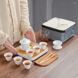 Teaware Sets Drinkware Set Chinese Travel Tea Ceramic Portable Teacup Porcelain Gaiwan Cup Mug Of Ceremony Teapot
