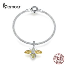 Original Design Queen Bee Pendant Charm Bracelet Sterling Silver 925 DIY Jewellery Bracelets for Women Luxury Brand SCB830 210512257M