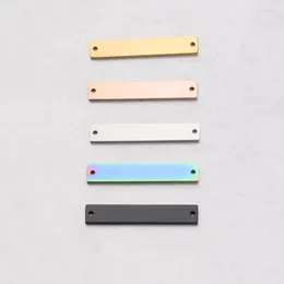 Charms 5Pcs/lot Stainless Steel Blank Flat Rectangle Bar Charm Pendant Jewellery DIY Making Stick Accessories For Necklaces