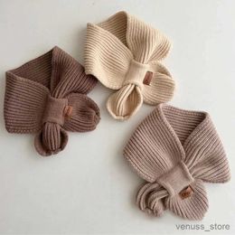 Scarves Wraps Cute Solid Color Kid Baby Scarf Soft Cotton Warm Newborn Infant Winter Boys Girls Knit Scarves Wool Children Thicken Neckerchief