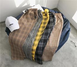 Men039s Pants Oversized Trousers Men Black Plaid Harem Korean Cotton Stretch Male Urban Sweatpants Hip Hop Clothing Plus Size9809528