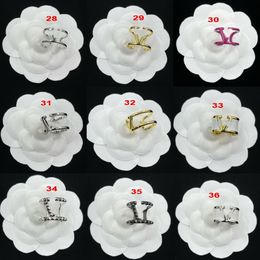 Alphabet Diamond Ring Celebrity Style Evening Banquet Premium Wedding Rings Valentine's Day Lady Jewelry Couple Exquisite Anniversary Jewelry Gifts Hip Hop Punk