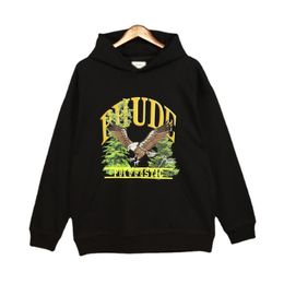 rhude hoodie youth fashion hoodie high quality for male female 1 1 high quality oversized pullover loose sportswear European size free shipping