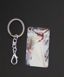 sublimation Aluminium rectangle blank keychains transfer printing key ring consumables two sides can printed new arrival6082534