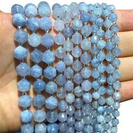 Other Natural Stone Faceted Spacer Beads Aquamarine For Jewellery Making DIY Bracelet Necklace Handmade Accessories 6 8 10MM 15'2622