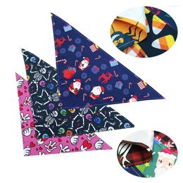 Dog Apparel Festival Printed Polyester Christmas Pet Accessories Bibs Scarf For Cat Dressing