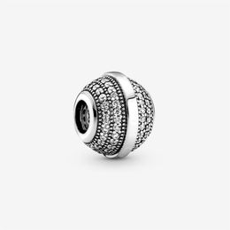 100% 925 Sterling Silver Pave & Logo Charms Fit Original European Charm Bracelet Fashion Women Wedding Engagement Jewellery Accessor319s