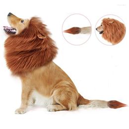 Dog Apparel Pet Cosplay Clothes Cute Lion Mane Wig With Tail For Dogs Cat Party Decoration Hat Costume Toy Accessories