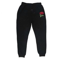 Autumn Winter New Rose Fiower Pants Men Women Elastic Waist Trousers Mens Fashion Jogger Pants Street Sweatpant Male Female G10077656524