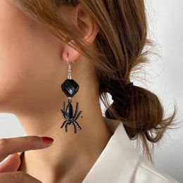 Dangle Earrings Exaggerated Spider For Women Retro Gothic Punk Creative Design Halloween Jewellery Accessories Gift