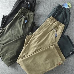 Men's Pants 2023 Summer Casual Loose Quick Dry Khaki Cargo Men Waterproof Army Green Tactical Military Male Trousers