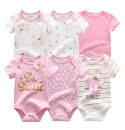 2021 Newest 6PCSlot Girl Clothe Roupa de bebes Boy Clothes Unicorn Baby Clothing Sets Rompers Newborn Cotton 012M 2103094065870