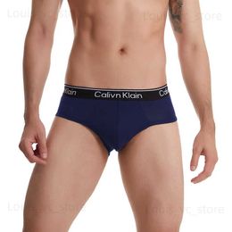 Underpants Calivn Klain Letters Print Belt Men's Panties Breathable Ice Silk Underwear Fashion Male Underpants 3D-Pouch Man Briefs Tanga T231223