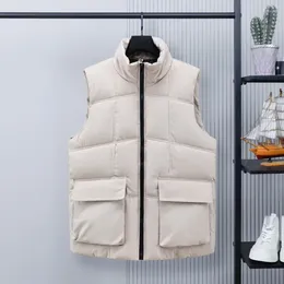 Men's Vests Legible Winter Men Casual Stand Collar Sleeveless Jackets Male Solid Loose Mens