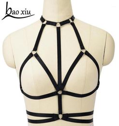 Fetish Body Harness Wear Cage Bra Women Sexy Bondage Lingerie Handmade Cupless Body Harness Goth Crop gothic club Gothic Bra11231372