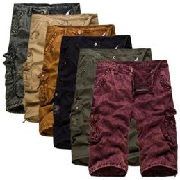 Men039s Shorts EL BARCO Summer Men Casual Cotton Camouflage Yellow Red Male Cargo Black Khaki Armygreen KneeLength Trousers7478735