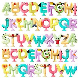 Intelligence toys English Alphabet Pop Little Suckers Assembled Sucker Suction Cup Soft Educational Number DIY Building Block Toy Girl Boy Kidszln231223