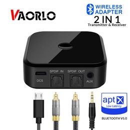 Connectors Vaorlo Aptx Hd Wireless Audio Transmitter Receiver Bluetooth 5.0 Wireless Adapter 3.5mm Spdif Optical Fiber for Headphone Tv Pc