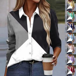 Women's T Shirts Shirt Blouse Floral Print Button Long Sleeve Casual Basic Collar Regular Top Fashion Elegant Funny