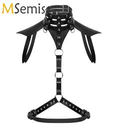 Bras Sets Mens Faux Leather Harness Top Sexy Gay Muscle Chest Bondage Belt Vest Adjustable Buckles Goth Crop Rave Costume Cbwear5180337