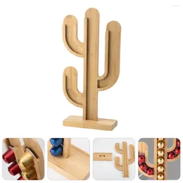 Storage Bottles Bracket Coffee Holder Office Espresso Machine Automatic Organiser Bamboo Bar Stand