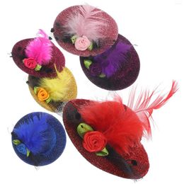 Bandanas Children Toys Plume Hairpins Delicate Hat Shaped Barrettes Party Wedding Bridal Women Hair Decor