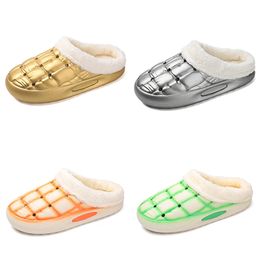 classic fleece thickened warm home cotton slippers men woman golden silver green black orange fashion trend couple color