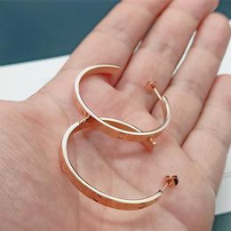 Titanium steel rose gold silver screw pattern Charm women earrings designer exaggerated European and American style fashion luxury292b