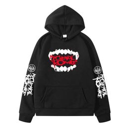 2021 spring and autumn new leisure large size fashion funny teeth men's and women's Hooded Sweater