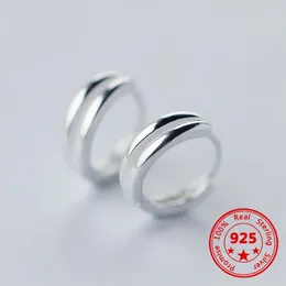 Backs Earrings S925 Silver Fashion Korean Small Ear Ring Temperament Simple Double Hollow Out Buckle Trend Eardrop