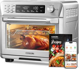 Toaster Oven Air Fryer Combo, 12-in-1, 26QT Convection Oven Countertop, Christmas Gifts,Stainless Steel with Toast Bake and Broil, Smart, 6 Slice Toast, 12'' Pizza