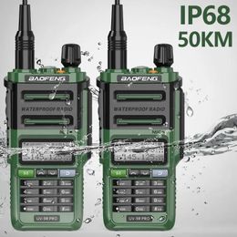 Talkie Walkie Talkie 2PCS Baofeng UV9R PRO IP68 Waterproof UHF VHF Ham CB Radio Upgraded Of UV9R 50KM Long Range