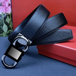 Designer mens belt classical fashion men woman belts Genuine leather belt Letter 8 Buckle Luxury black waistband Designers Belts width 3.3cm with box AAAAA wholesale