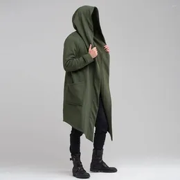 Men's Trench Coats Hoodie Coat Hooded Cardigan Stylish Cold-proof Windbreaker With Long Sleeve Fashionable Autumn Winter For Male