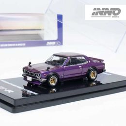 Electric/RC Car INNO 1 64 SKYLINE 2000 GTR KPGC10 Midnight Purple II Chameleon alloy car model displayL231223