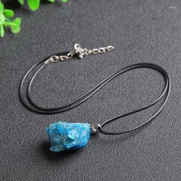 Link Bracelets Natural Raw Apatite Pendant Handmade Women Healing Gemstone Crystal For Lovers Girlfriend 1PCS