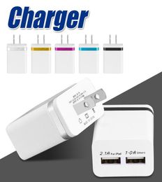 NOKOKO Wall Charger 21A Metal Dual USB For Samsung S8 S7 2 Ports US EU Version Travel Home Backup Charger Adapter For Universal S1685312