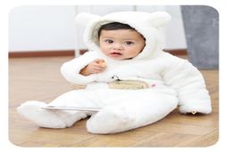 Fashion Newborn winter baby rompers coral fleece cotton padded infant baby girl Boy clothes thickening jumpsuits outerwear4857567