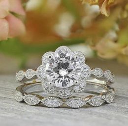 Choucong Brand New Top Sell Vintage Fashion Jewellery 925 Sterling Silver Couple Rings Round Cut White Topaz CZ Diamond Women Weddin1892039