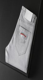 Mens Jeans Designer Summer Lightweight Style Logo Luxurys Famous Brand Men Washed Casual Design Slim Stretch Skinny Jeans Straight5050429