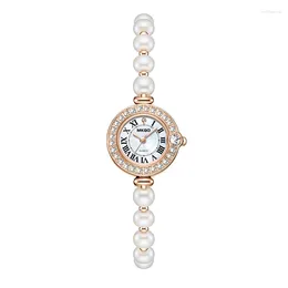 Wristwatches UTHAI L52 Women's Fashion Watch Light Luxury Diamond Freshwater Pearl Bracelet Waterproof Roman Pattern Clock Female's Watches