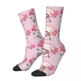 Men's Socks Hip Hop Retro Kawaii Cute Crazy Unisex Axolotl Lover Harajuku Seamless Printed Funny Novelty Crew Sock Boys Gift